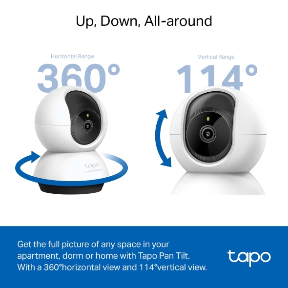 Tapo C220 Pan Tilt Smart AI 2K 4MP QHD Home Security Wi-Fi Camera | 360° Coverage | Alexa & Google Assistant | Night Vision | Two-Way Audio | Motion Detection | TP-Link CCTV