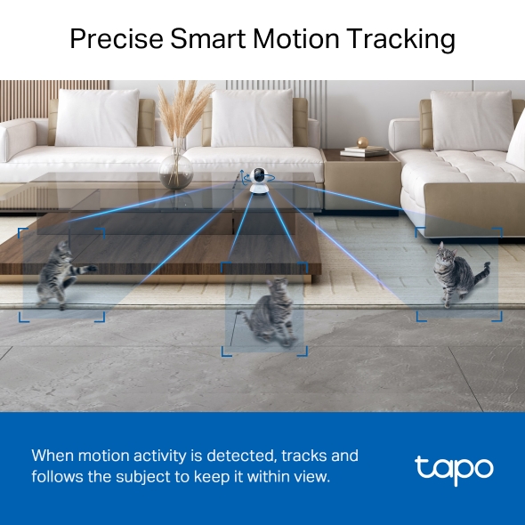 Tapo C220 Pan Tilt Smart AI 2K 4MP QHD Home Security Wi-Fi Camera | 360° Coverage | Alexa & Google Assistant | Night Vision | Two-Way Audio | Motion Detection | TP-Link CCTV