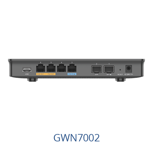 Grandstream GWN7002 Multi-WAN Gigabit VPN Router with Dual-WAN Support & Embedded Controller | 4 Gigabit Ethernet + 2 SFP Ports | PoE Input/Output | Enterprise-Grade Firewall & Security