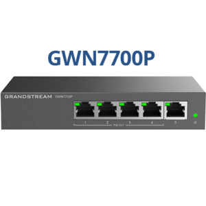 Grandstream GWN7700P 5-Port Gigabit Unmanaged PoE+ Network Switch | 4 PoE Ports 60W Power Budget | Plug and Play Desktop Wall Mount Switch for Home Office Small Business