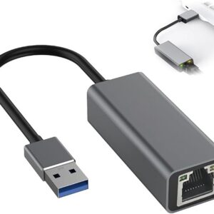 USB 3.0 to Gigabit Ethernet Adapter | RJ45 LAN Network Converter | 1Gbps High Speed | Thunderbolt Compatible | Plug and Play USB to LAN Adapter