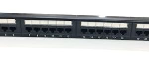 D-Link Cat6 UTP 24 Port Loaded Patch Panel | NPP-C61BLK241 | Fully Loaded 1U Rackmount Networking Patch Panel for Structured Cabling